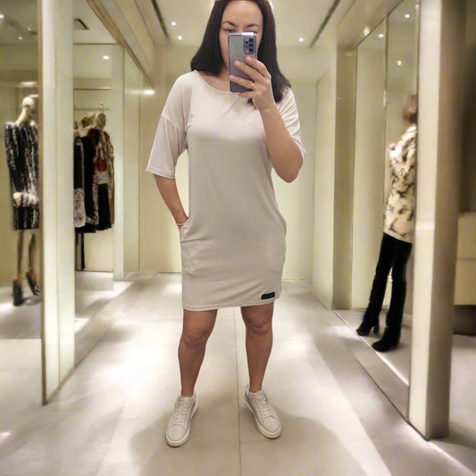 PEPPER Seashell extended sleeves bamboo suknelė moterims