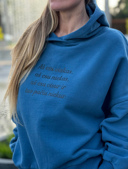 Moterims Magic Royal Blue laisvalaikio kostiumas su pūkeliu ir pelėda